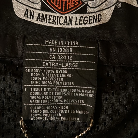 Harley Davidson Embroidered Black & Orange LOGO Motorcycle Jacket - Picture 8 of 15